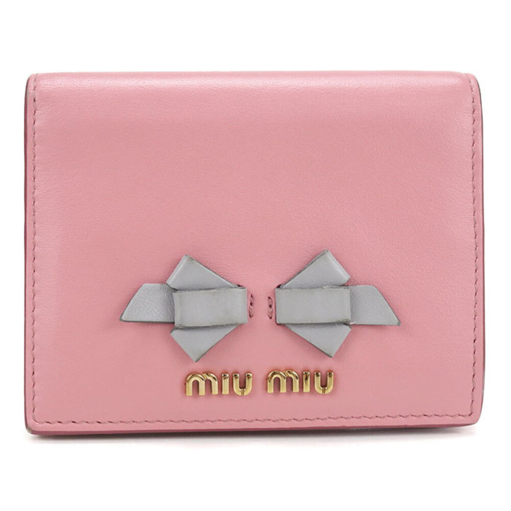 Miu Miu MIUMIU (OUTLET) Miu Outlet Bi-fold Wallet 5MV204 Women's Pink